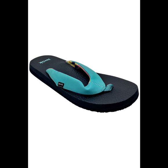 Sanuk Women's Yoga Mat Slip-On Thong Sandals Turquoise - Medium - Picture 1 of 3